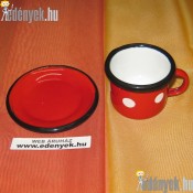 Zománcozott kávéscsésze tányérkával 701612-BB