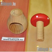 Gomba formájú diótörő fából pirospöttyös KP-014/007-TOR